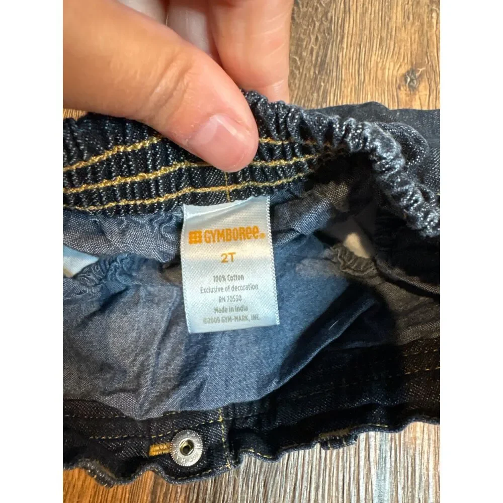 🔆 Y2K toddler girl flower embroidered denim skort